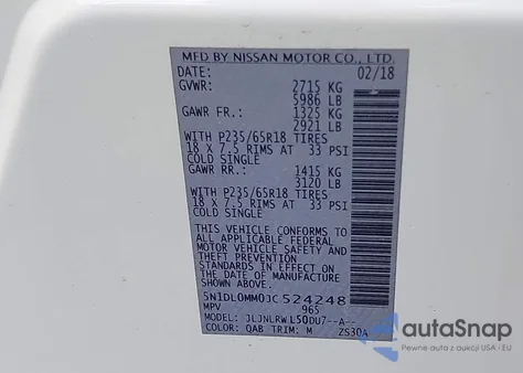 2018 Infiniti Qx60 from USA, damaged, VIN 5N1DL0MM0JC524248